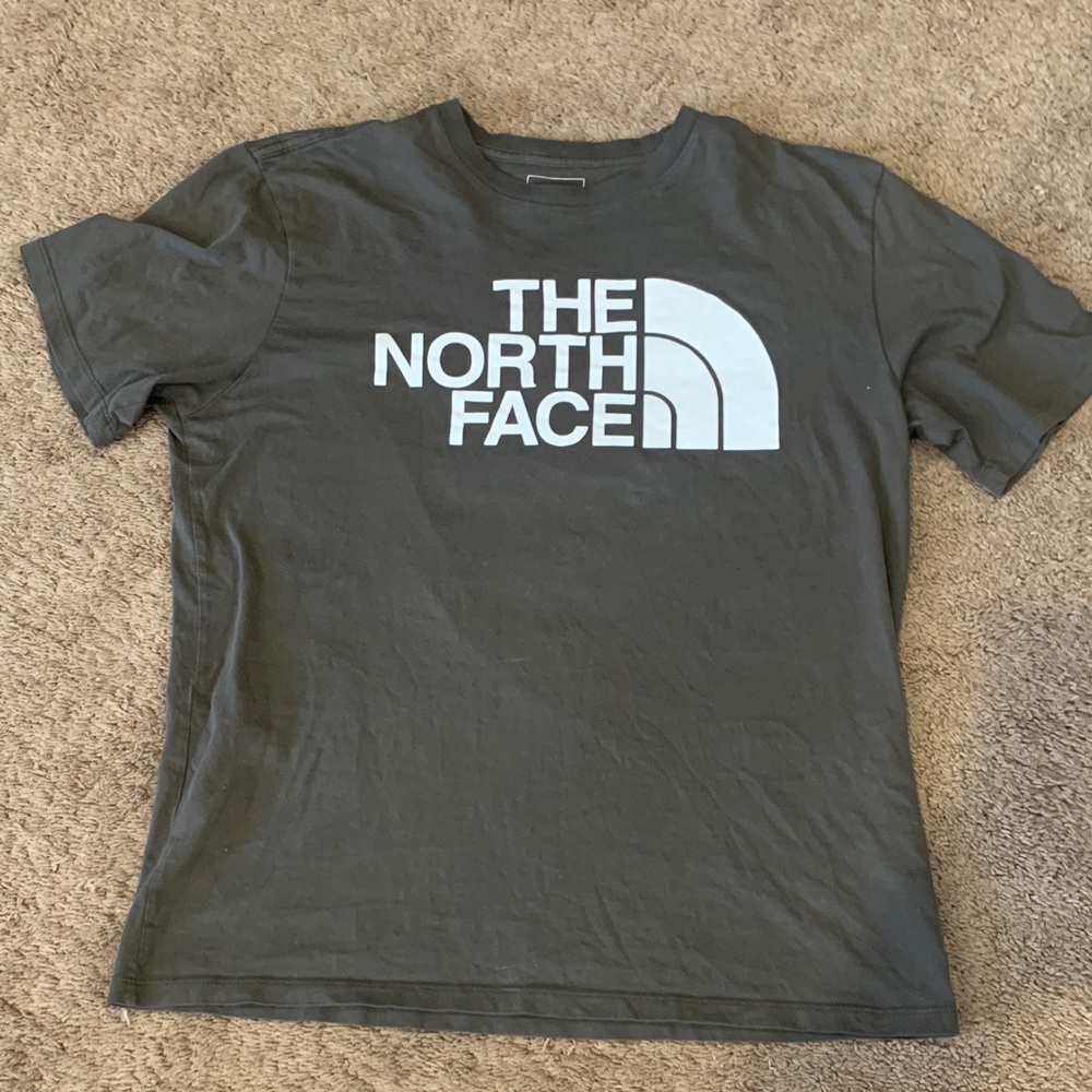 The North Face Army Green Tee with White Logo Men’s Medium